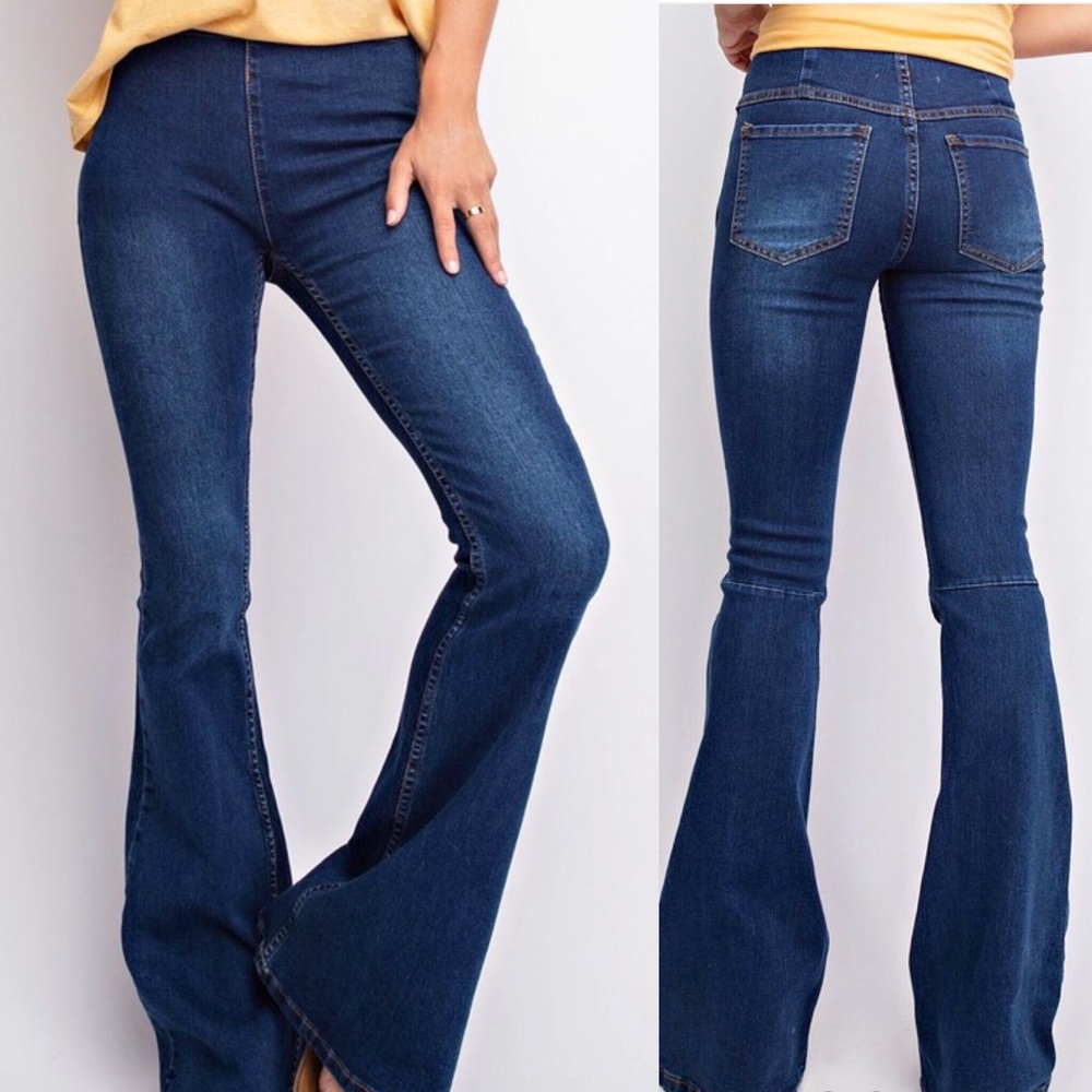 Denim pull on flares
